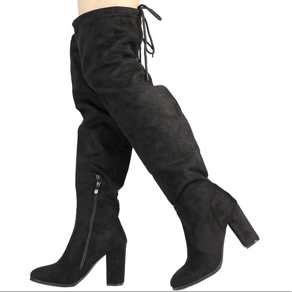 JUST IN! Sienna suede boots in midnight - Picture 4 of 6